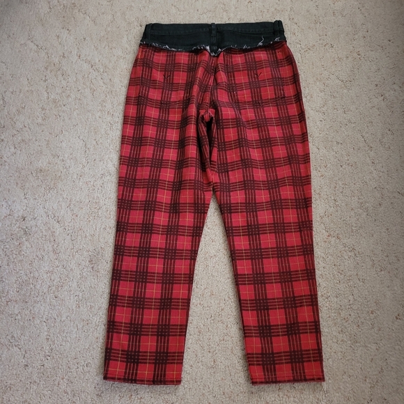 Hudson Red Plaid Bettie Taper Jeans - Picture 5 of 6